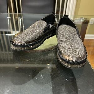 Sparkling Silver Men's Slip-On Loafers